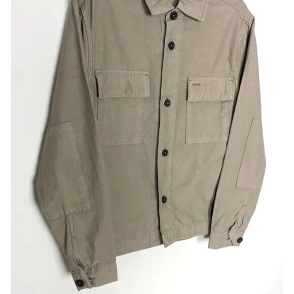 EVERLANE Everyone Unisex Organic Cotton Utility Spring Shirt Jacket Taupe Size L - Picture 11 of 15